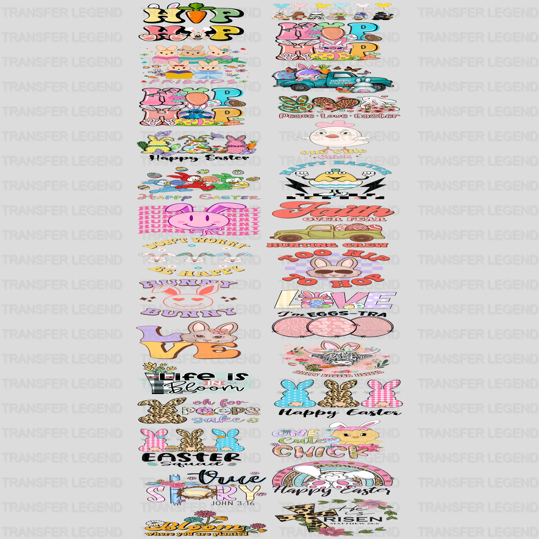 EASTER Premade Gang sheet - 30 PCS 10 INCH - transferlegend