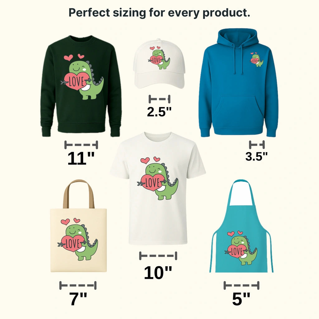 Dino Love Valentine's Day Design - DTF heat transfer - transferlegend