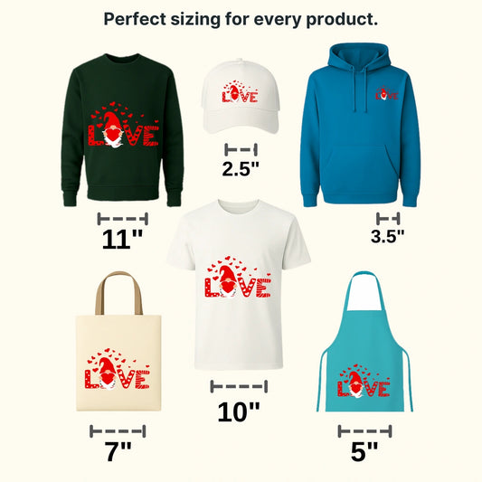 Gnome Love Valentine's Day Design - DTF heat transfer - transferlegend
