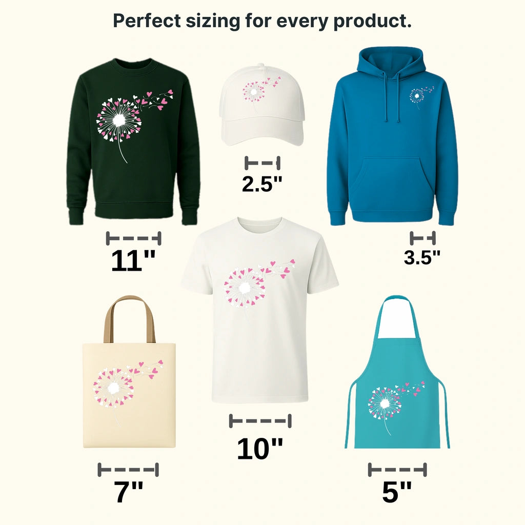 White Flower Valentine's Day Design - DTF heat transfer - transferlegend