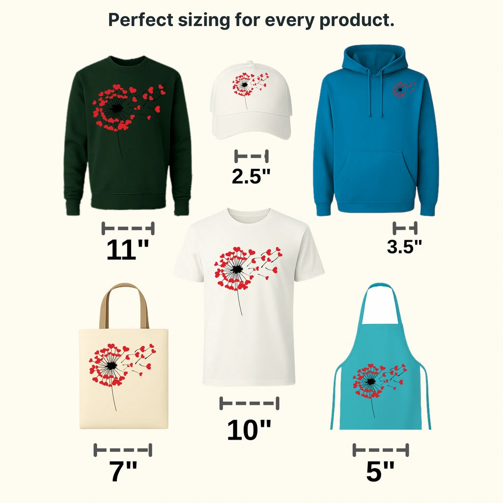 Red Flower Valentine's Day Design - DTF heat transfer - transferlegend