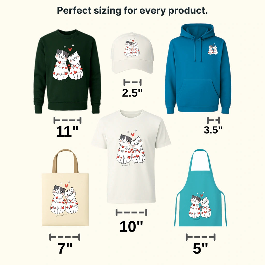 Cat Love Valentine's Day Design - DTF heat transfer - transferlegend
