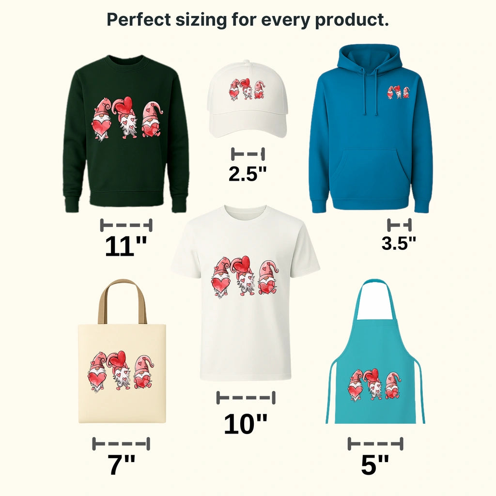 Gnome Hearts Valentine's Day Design - DTF heat transfer - transferlegend