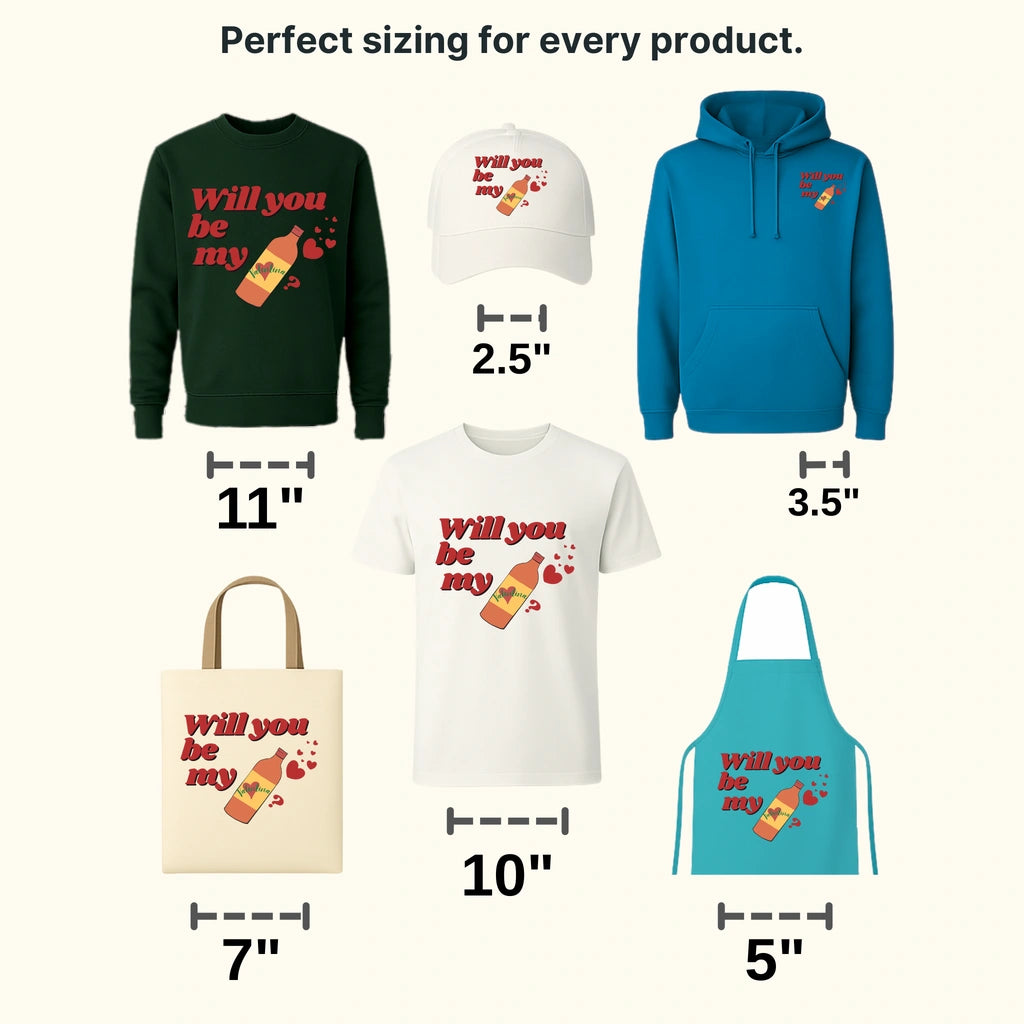Will You Be My Valentina?  Valentine's Day Design - DTF heat transfer - transferlegend