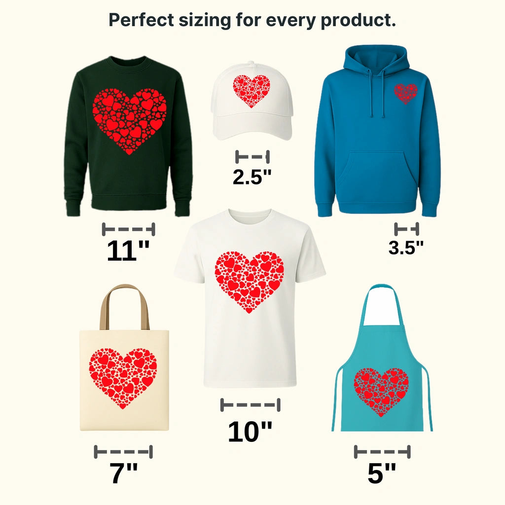 Valentine Hearts Valentine's Day Design - DTF heat transfer - transferlegend