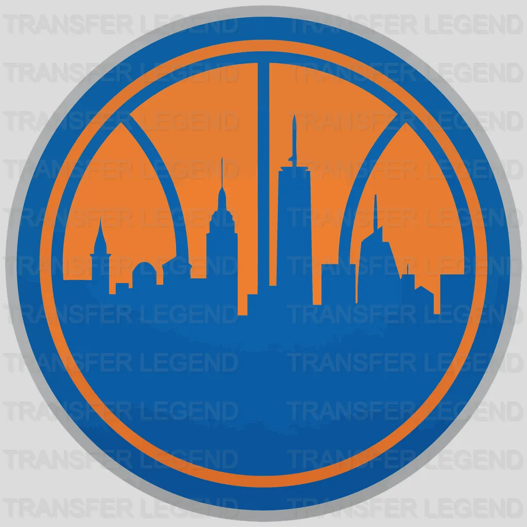 New York Knicks NYC Skyline Roundel NBA Design - DTF Heat Transfer