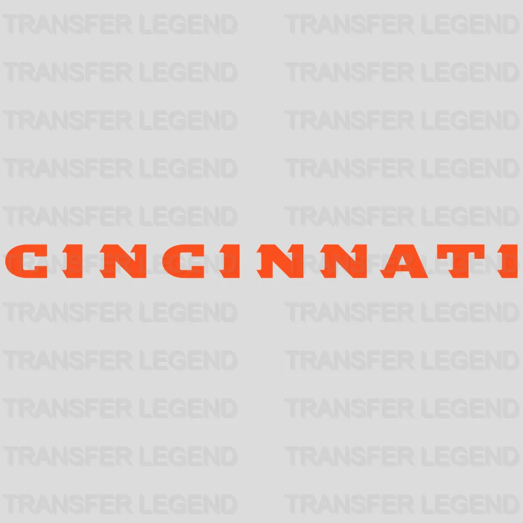 Cincinnati Bengals City Name Text Logo NFL Design - DTF Heat Transfer