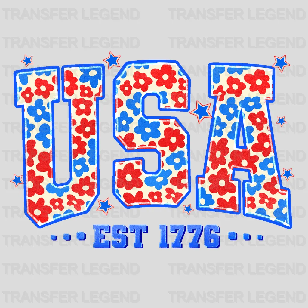 USA EST. 1776 4th July Design - DTF Heat Transfers - transferlegend