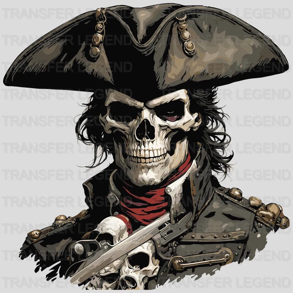 Captain Skull Pirate Design - DTF Heat Transfer - transferlegend