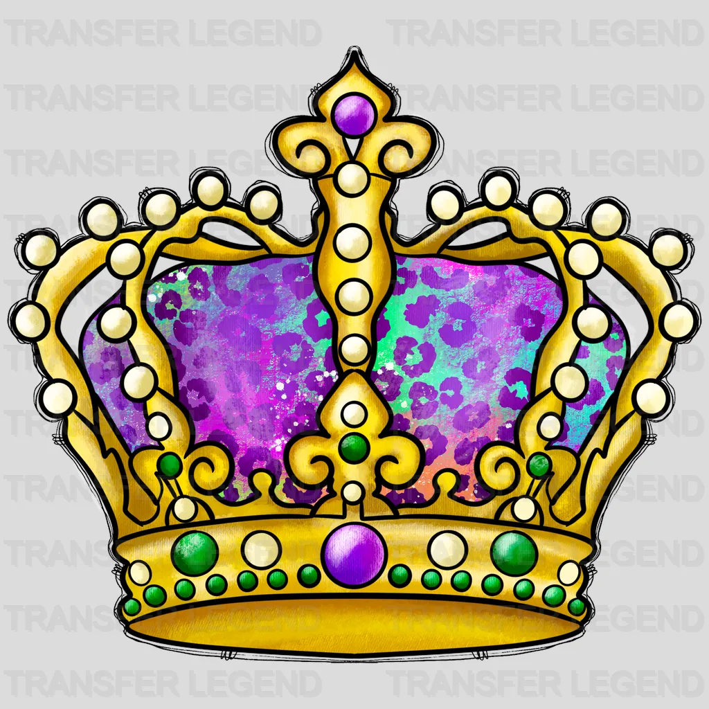 Crown Gras Design- Mardi Gras DTF heat transfer - transferlegend