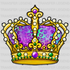 Crown Gras Design- Mardi Gras DTF heat transfer - transferlegend