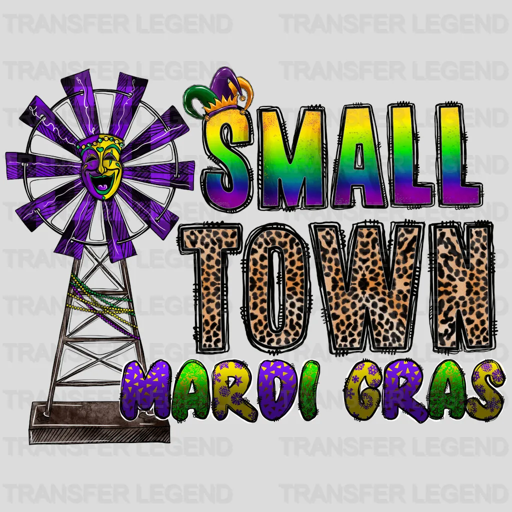 Small Town Mardi Gras Design- Mardi Gras DTF heat transfer - transferlegend