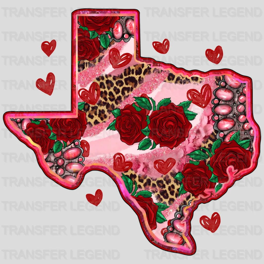 TX MAP ROSES - DTF heat transfer - transferlegend