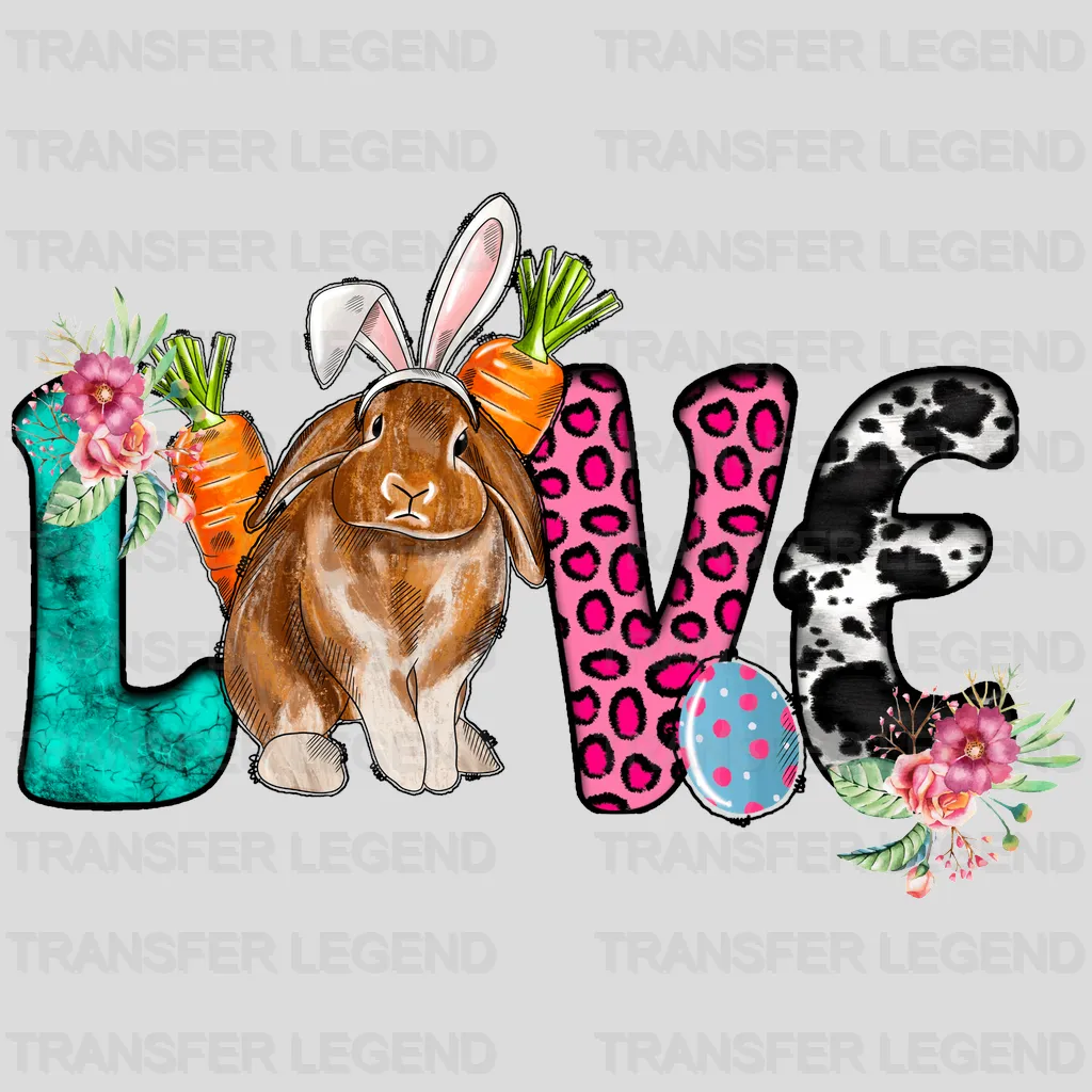 Love Bunny Easter Design - DTF heat transfer - transferlegend