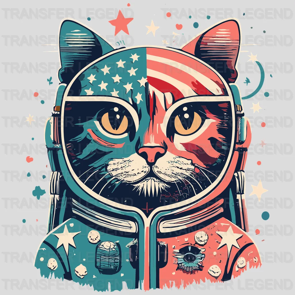 Galaaxy Cat USA Design - DTF Heat Transfers - transferlegend