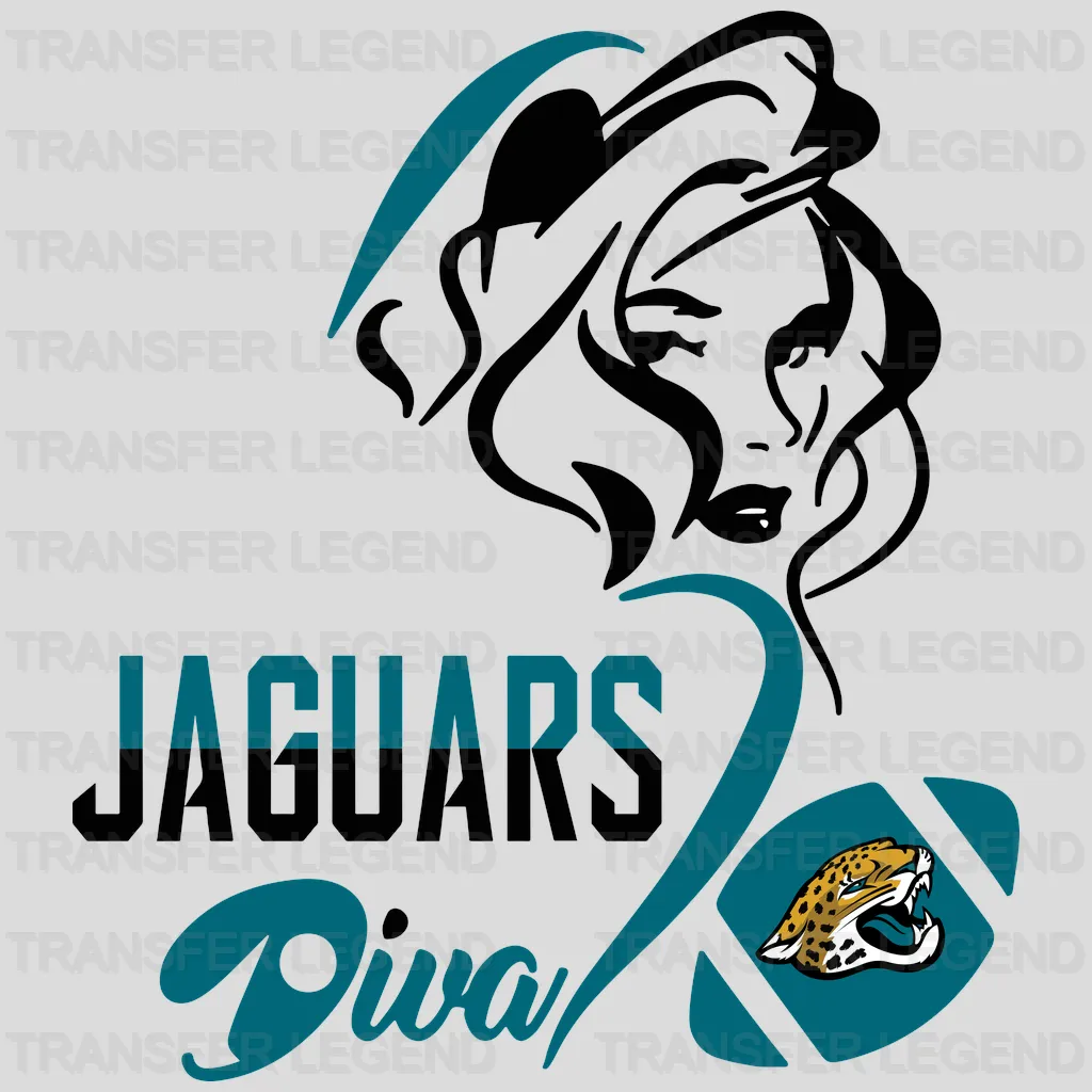 Jacksonville Jaguars Diva Script Wordmark NFL Design - DTF Heat Transfer