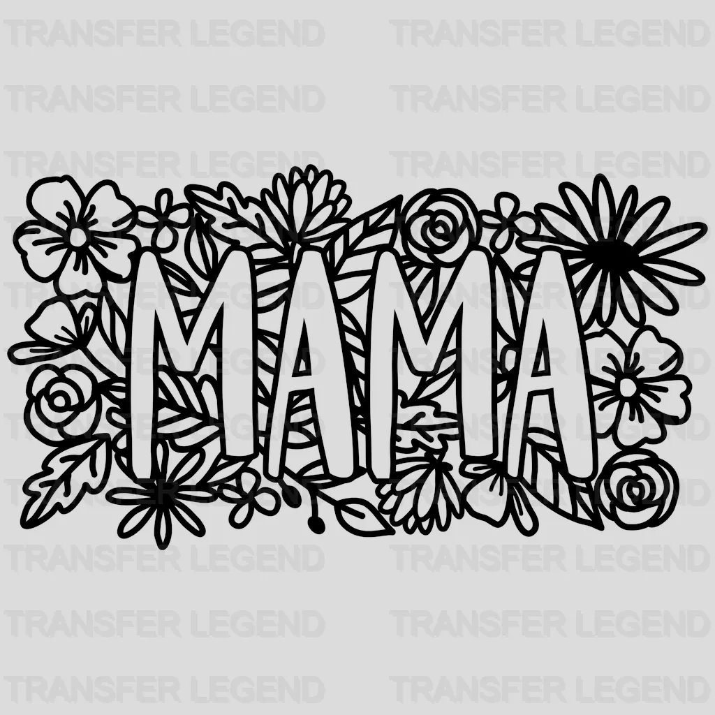 Floral Hollow Mama - Cute Mom - Mothers Day - Plant Lovers Design - DTF heat transfer - transferlegend