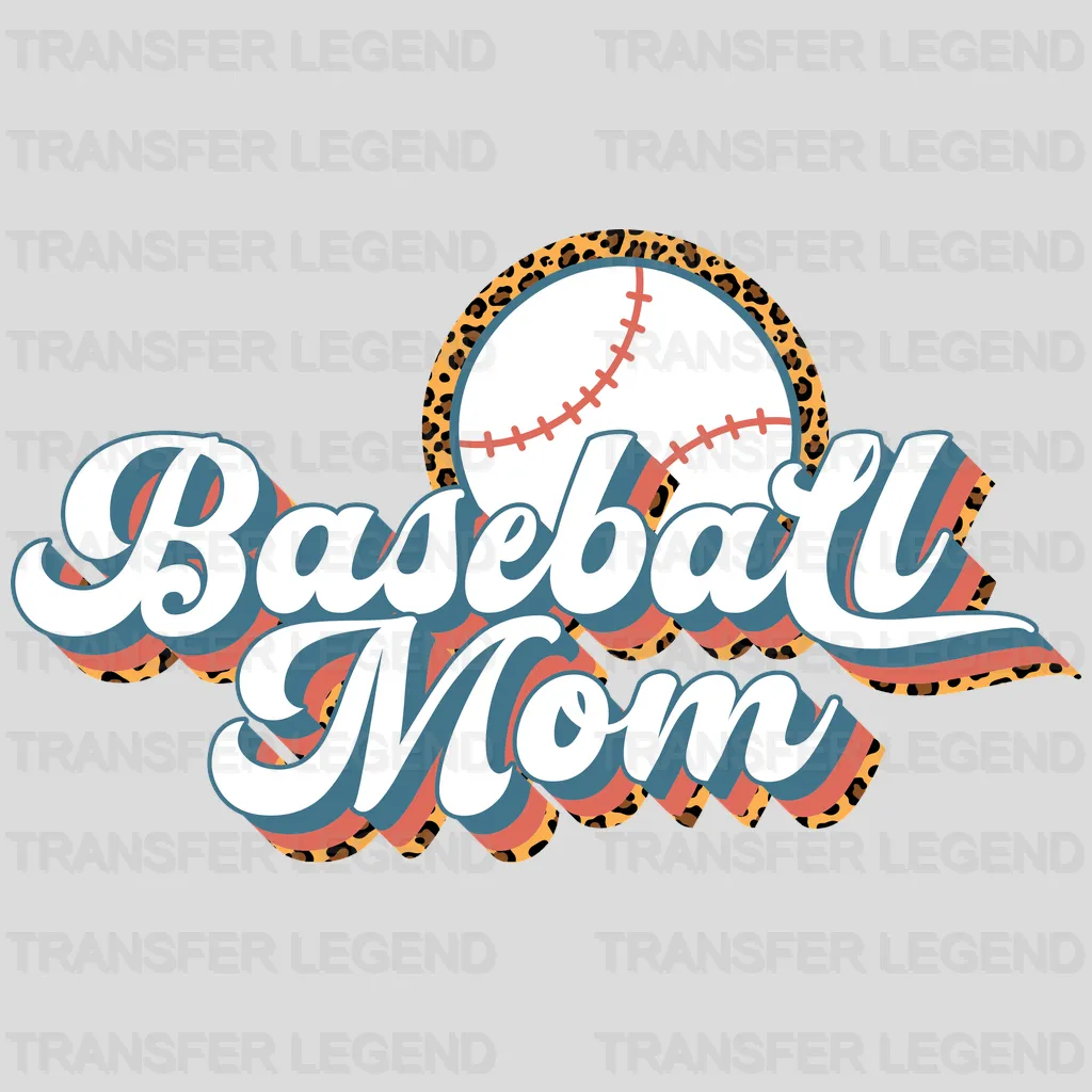 Baseball Mom Ball Leopard DTF Transfer - transferlegend