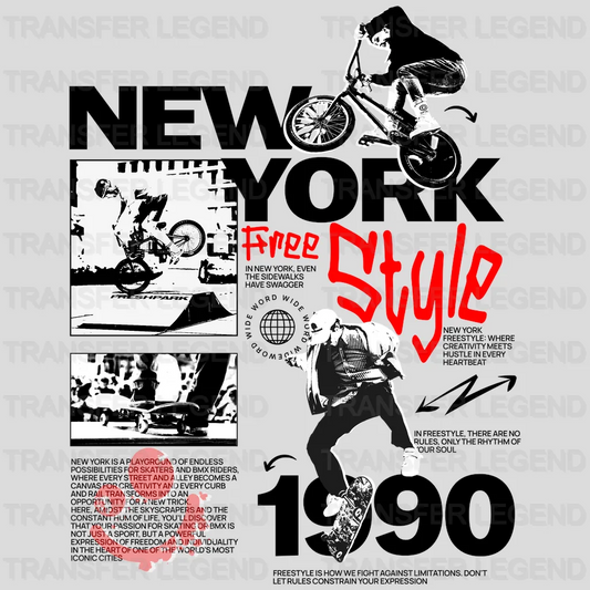 New York Free Style Streetwear Design - DTF Heat Transfer - transferlegend