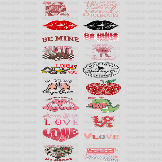 Valentine's Premade Gang sheet - 20 PCS 10 INCH - transferlegend