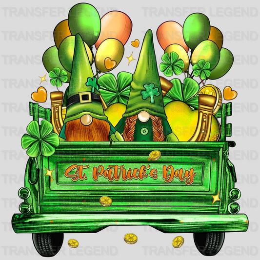 St. Patrick's Day Truck Gnome Balloon Design - DTF heat transfer - transferlegend