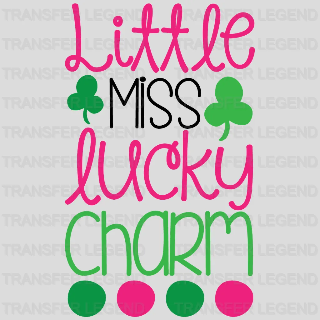 Little Miss Lucky Charm St. Patrick's Day Design - DTF heat transfer - transferlegend