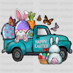 Happy Easter Blue Truck Design- DTF heat transfer - transferlegend