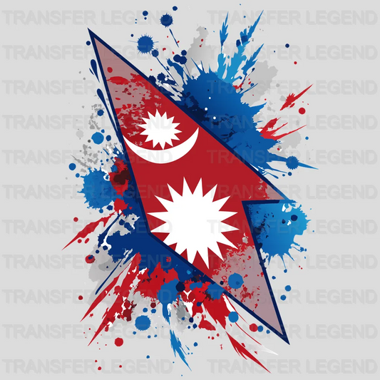 Nepal Flag Design - DTF Heat Transfer - transferlegend