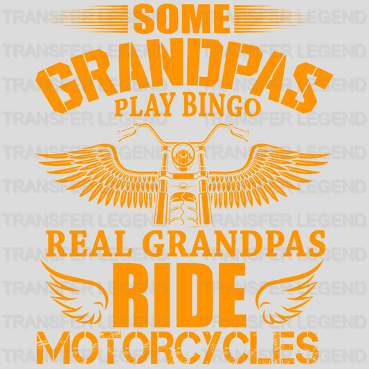 Some Grandpas Play Bingo - Motocycle Design DTF Heat Transfer - transferlegend