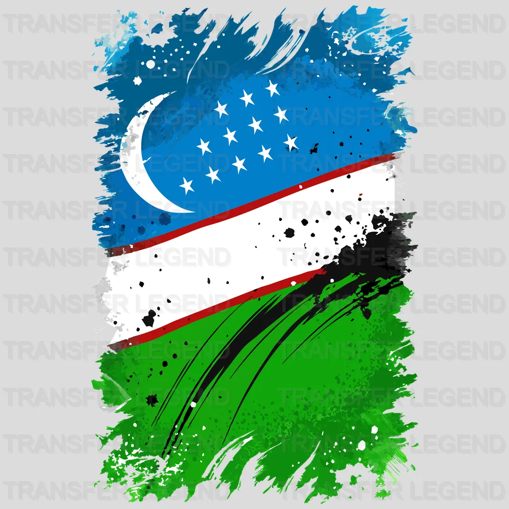 Uzbekistan Flag Design - DTF Heat Transfer - transferlegend