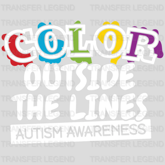 Color Outside The Line Auti Awareness Design - DTF heat transfer - transferlegend