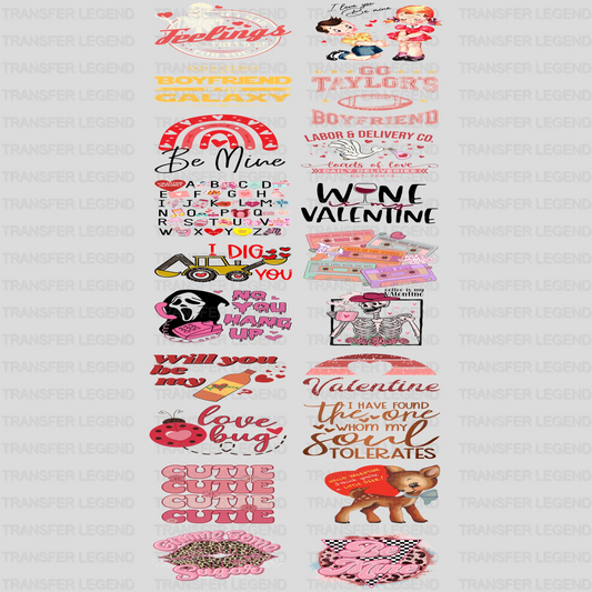 Valentine's Premade Gang sheet - 20 PCS 10 INCH - transferlegend