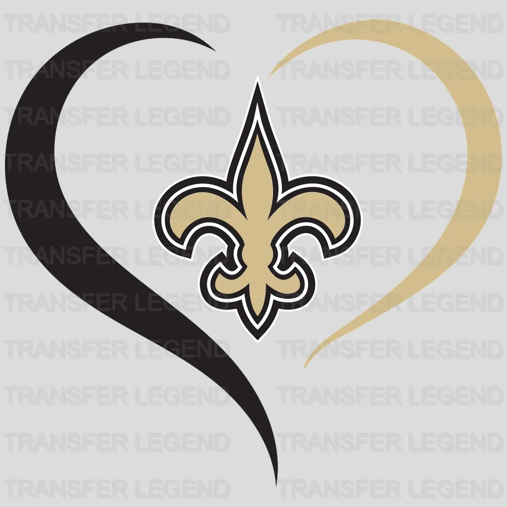 New Orleans Saints fingerprint forming fleur‑de‑lis “DNA” design, NFL design - DTF Heat Transfer