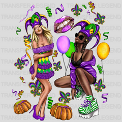 Ladies Mardi Gras Design- Mardi Gras DTF heat transfer - transferlegend