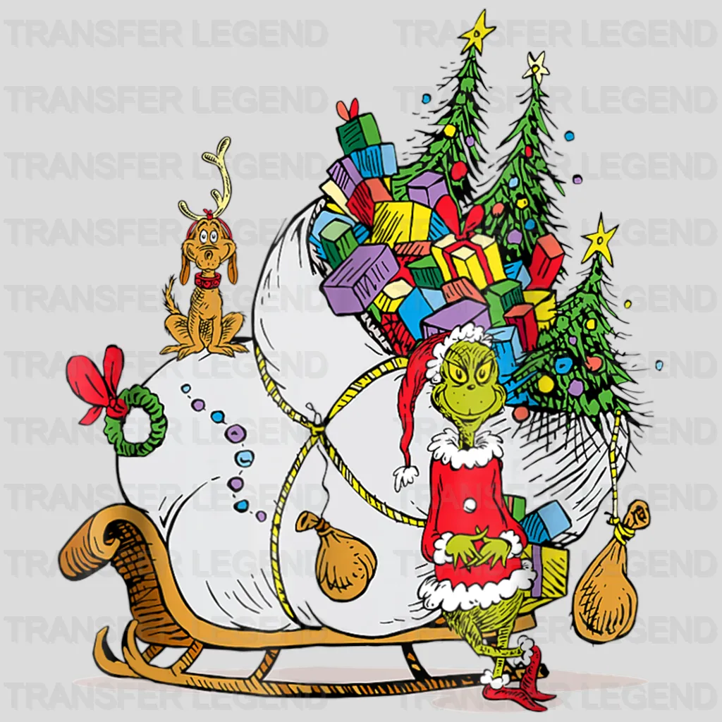 GRINCH GIFTS Christmas Design - DTF heat transfer - transferlegend