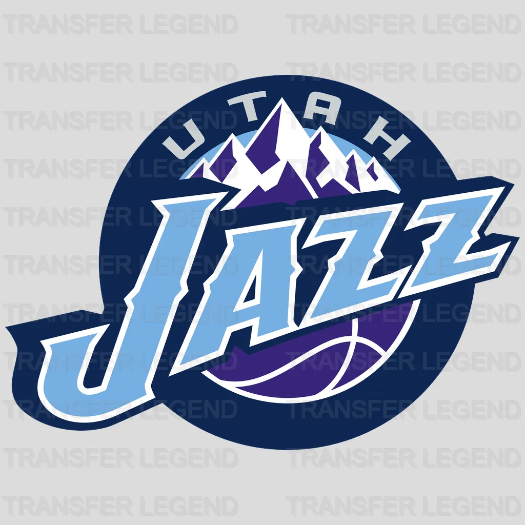 Utah Jazz Mountain Peak Badge (Purple Variant) NBA Design - DTF Heat Transfer