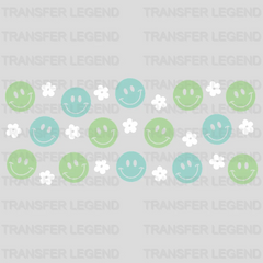 Green Smilies UV DTF Transfer Cup Wrap UV DTF Sticker - transferlegend