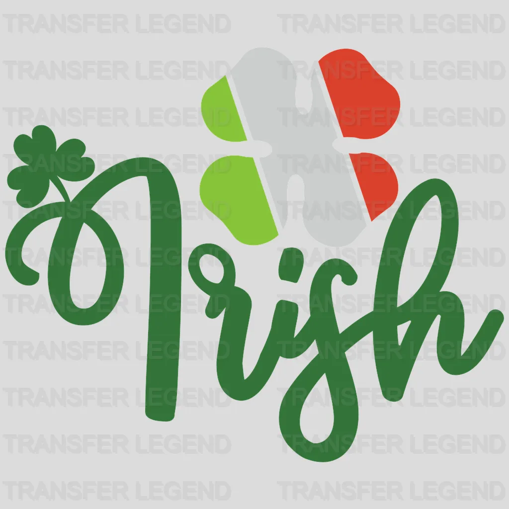 Irish Flag Four Leaf Clover St. Patrick's Day Design - DTF heat transfer - transferlegend