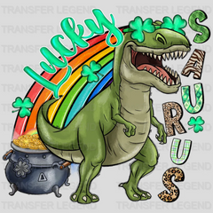 Lucky Saurus St. Patrick's Day Design - DTF heat transfer - transferlegend