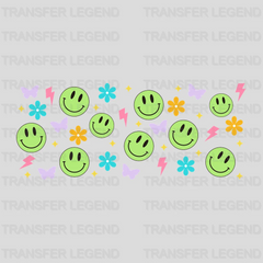 Green Smiley UV DTF Transfer Cup Wrap UV DTF Sticker - transferlegend