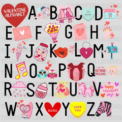 Valentine Alphabet Valentine's Day Design - DTF heat transfer - transferlegend