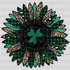 St. Patrick's Day Sunflower with Shamrock Design - DTF heat transfer - transferlegend