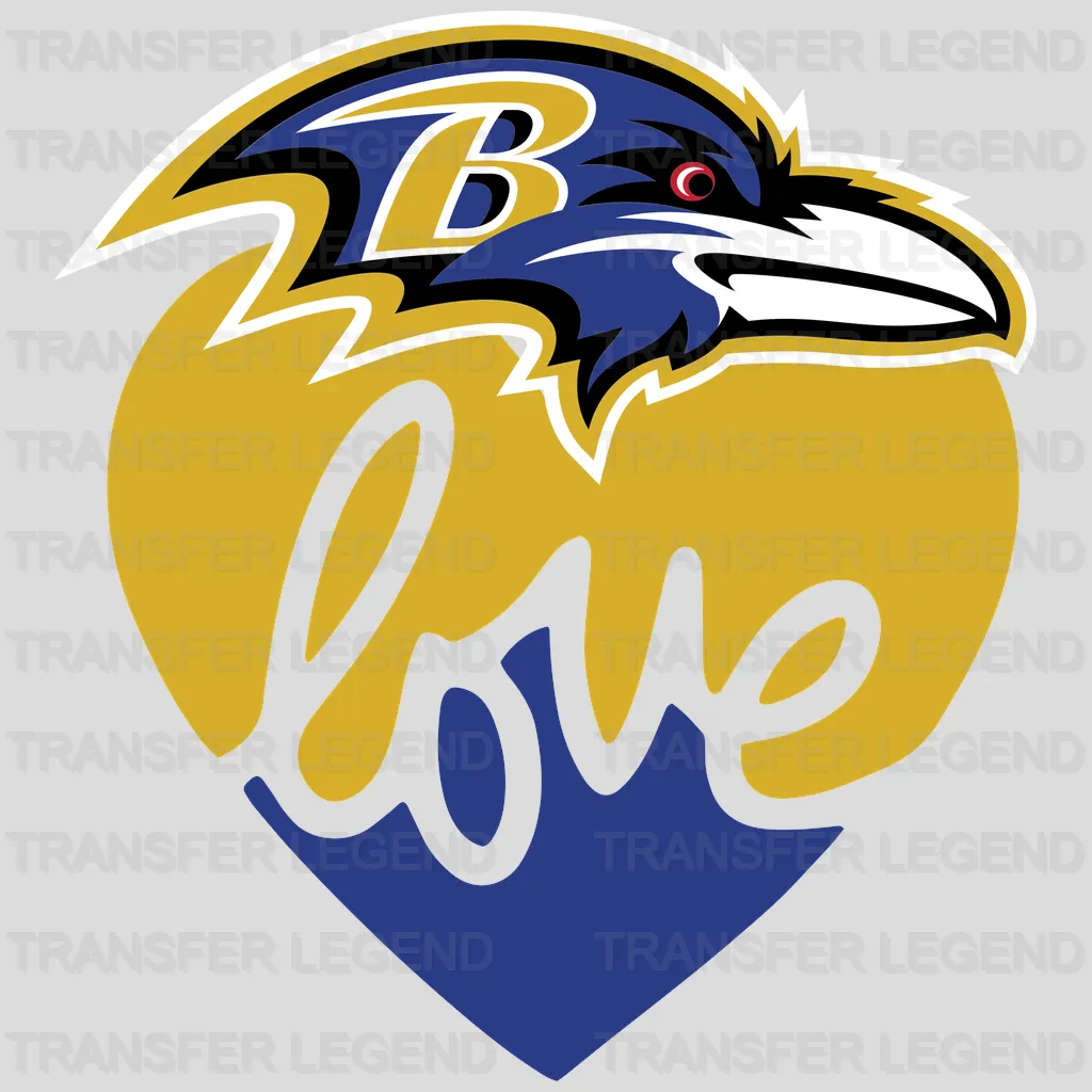 Baltimore Ravens Cheerleader Mascot Cartoon NFL Design - DTF Heat Transfer