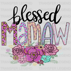 Blessed Mamaw Floral Design - DTF heat transfer - transferlegend