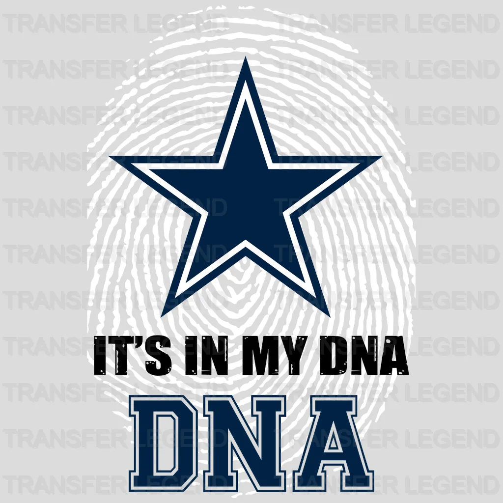 Dallas Cowboys DNA Fingerprint Emblem NFL Design - DTF Heat Transfer