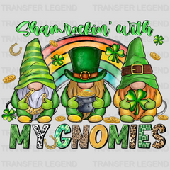 Shamrockin' With My Gnomies St. Patrick's Day Design - DTF heat transfer - transferlegend