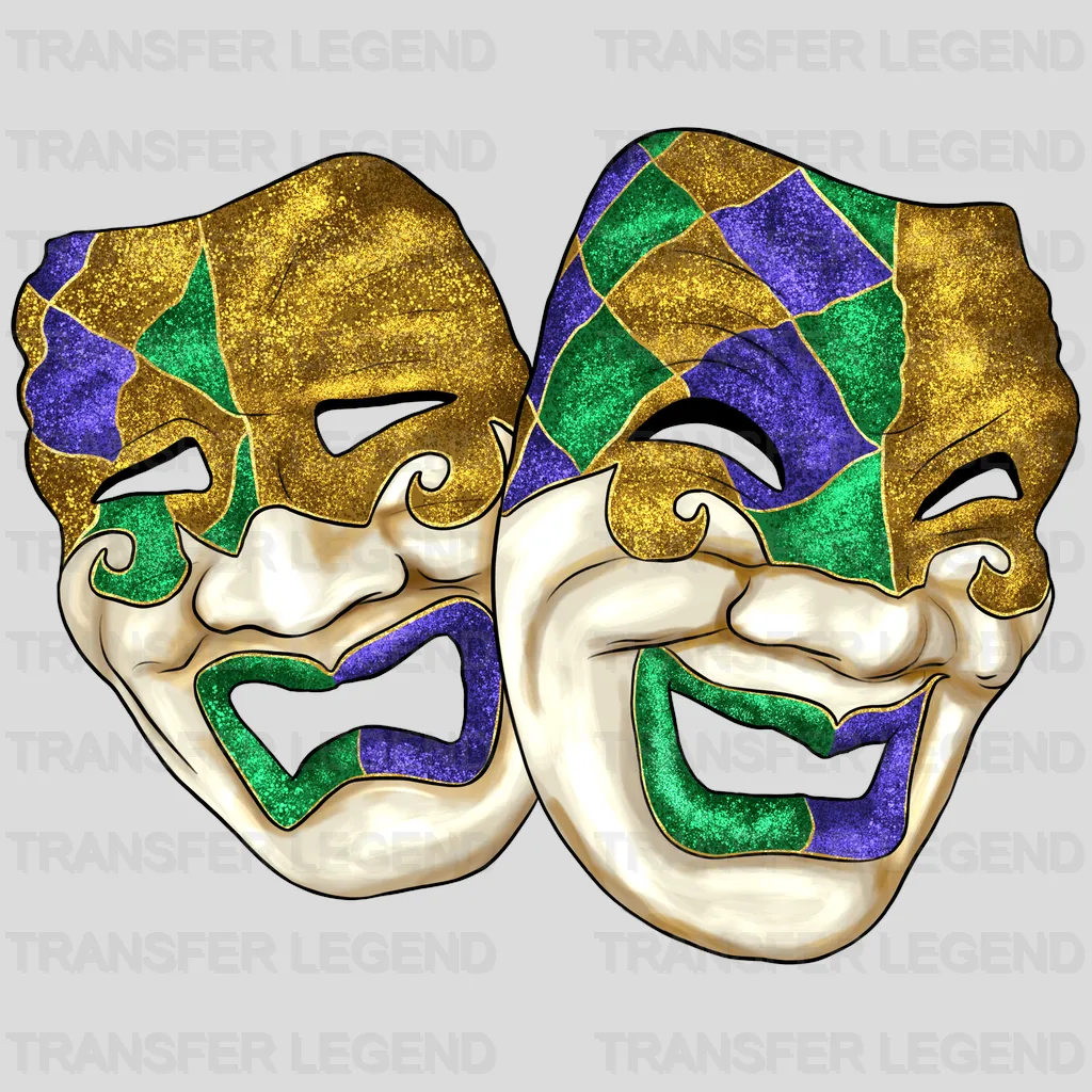 Masks Mardi Gras Design- Mardi Gras DTF heat transfer - transferlegend