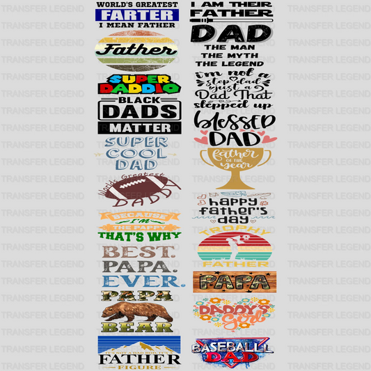 Father's Day - Premade Gang sheet - 20 PCS 10 INCH - transferlegend