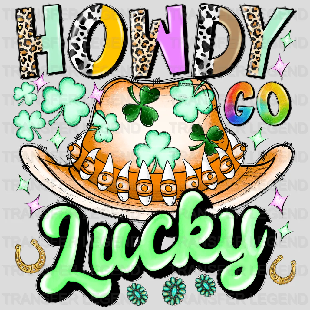 Howdy Go Lucky St. Patrick's Day Design - DTF heat transfer - transferlegend