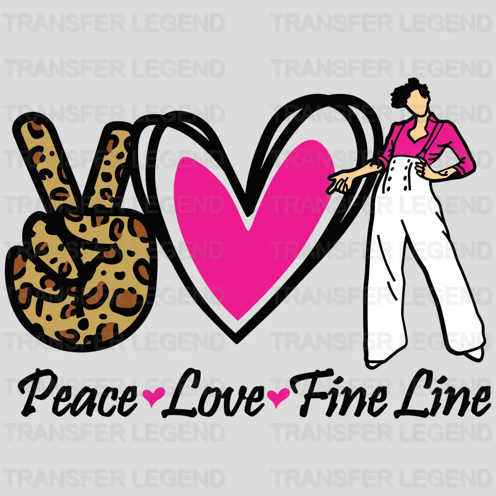 Peace Love Fine Line Harry Styles Design - DTF heat transfer - transferlegend